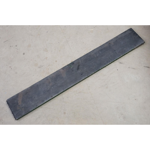 466 - 1950s pawn brokers painted glass golden balls on wooden hanger, together with a painted District Lin... 