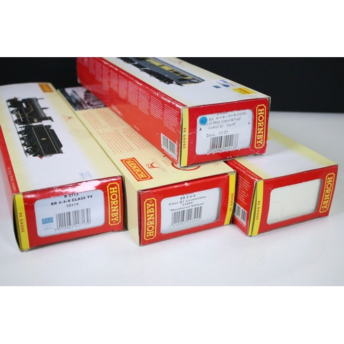 157 - Four boxed Hornby OO gauge locomotives to include R2713 BR 4-4-0 Class T9 30310, R2355 BR 0-6-0 Clas... 