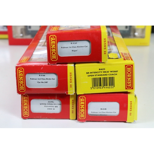 177 - 23 Boxed Hornby OO gauge items of rolling stock to include R4622 BR Intercity MK2E W5860 open standa... 