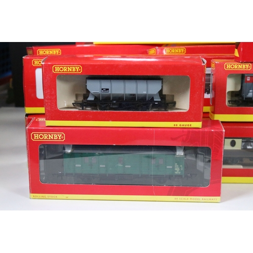 177 - 23 Boxed Hornby OO gauge items of rolling stock to include R4622 BR Intercity MK2E W5860 open standa... 