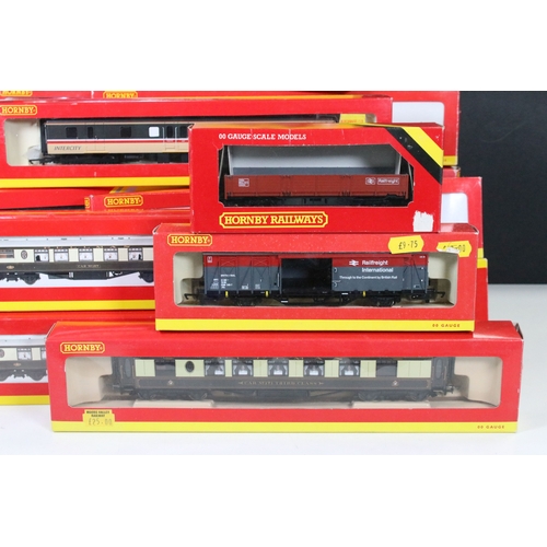 177 - 23 Boxed Hornby OO gauge items of rolling stock to include R4622 BR Intercity MK2E W5860 open standa... 