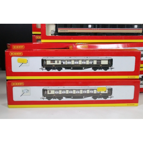 177 - 23 Boxed Hornby OO gauge items of rolling stock to include R4622 BR Intercity MK2E W5860 open standa... 