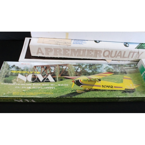 310 - Six boxed Radio Controlled model kit aircrafts to include Keil Kraft New Super 60 Radio Control Trai... 