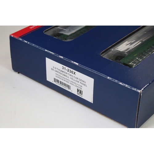 199 - Boxed Bachmann OO gauge 31-236X 2-H Thumper Two Car DEMU BR green small yellow panel set produced ex... 