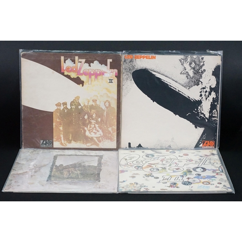 118 - Vinyl - 4 original pressing Led Zeppelin LPs (plum labels) to include Self Titled (grey strip to bot... 