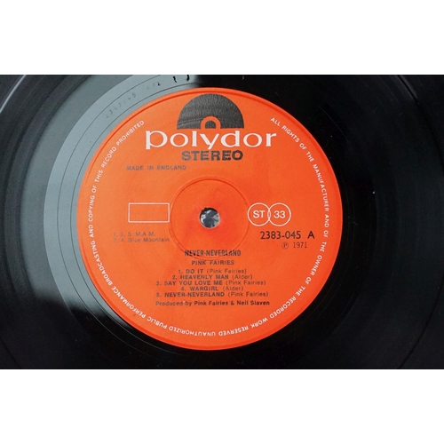 142 - Vinyl - 3 Pink Fairies original UK pressing LP’s to include: Never Neverland (Polydor – 2383 045, UK... 