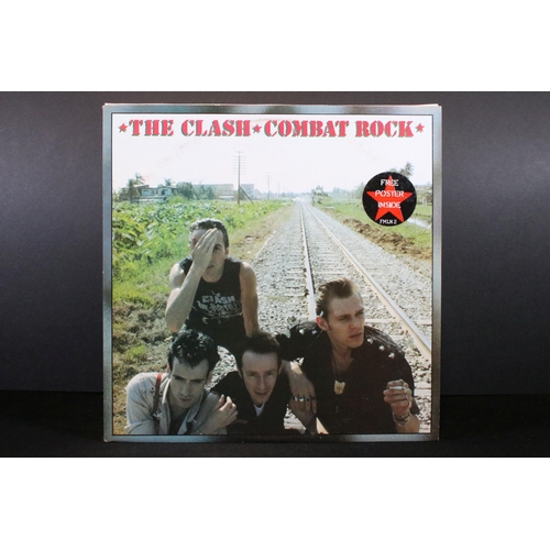 502 - Vinyl - 6 The Clash LPs to include Combat (with poster), self titled, London Calling, Give Em Enough... 