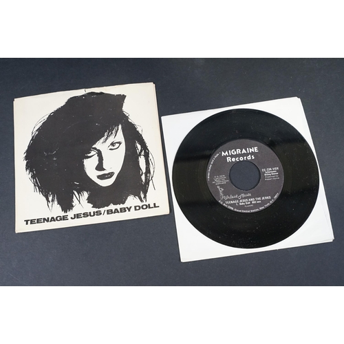 520 - Vinyl - 14 Punk / Post Punk 7” singles by US artists to include: Teenage Jesus And The Jerks (US), D... 