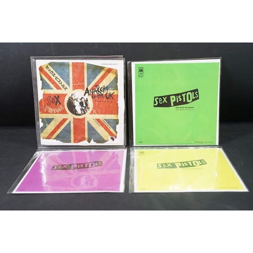 521 - Vinyl - Punk - Sex Pistols, 4 Japanese late 1980’s coloured vinyl private pressing 7” singles, to in... 