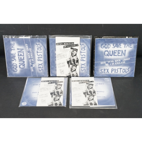 525 - Vinyl - Punk - Sex Pistols, 5 different coloured vinyl Japanese pressing 7” singles of “God Save The... 