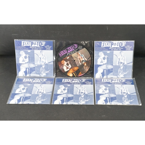 533 - Vinyl - Punk - Sex Pistols, 6 different coloured vinyl UK 2013 7” singles of  Winterland (Soundcheck... 