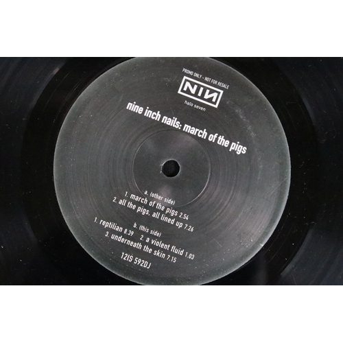 617 - Vinyl - 2 Industrial promo 12” singles to include: Nine Inch Nails – March Of The Pigs (Island Recor... 