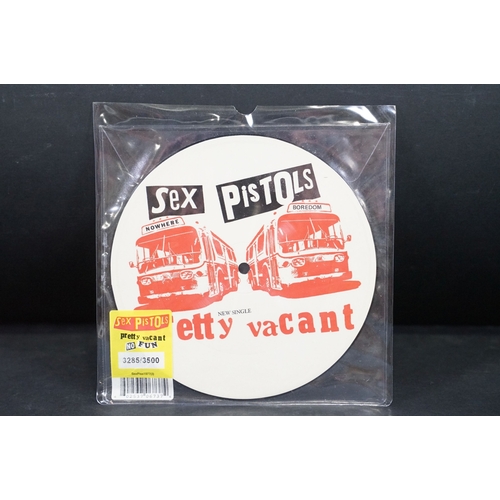 632 - Vinyl - Punk - Sex Pistols, 4 official UK 2012 limited edition numbered re-issue picture disc 7” sin... 