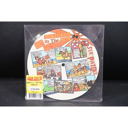 632 - Vinyl - Punk - Sex Pistols, 4 official UK 2012 limited edition numbered re-issue picture disc 7” sin... 