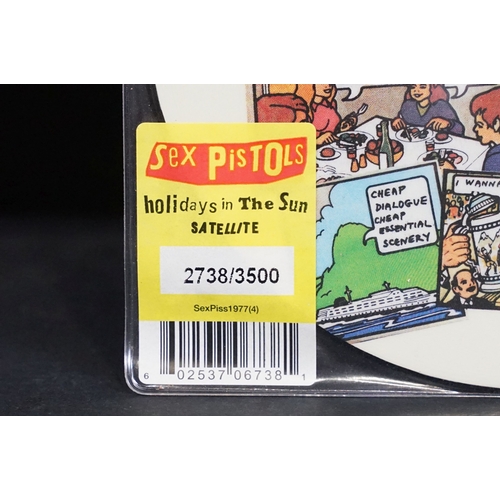 632 - Vinyl - Punk - Sex Pistols, 4 official UK 2012 limited edition numbered re-issue picture disc 7” sin... 