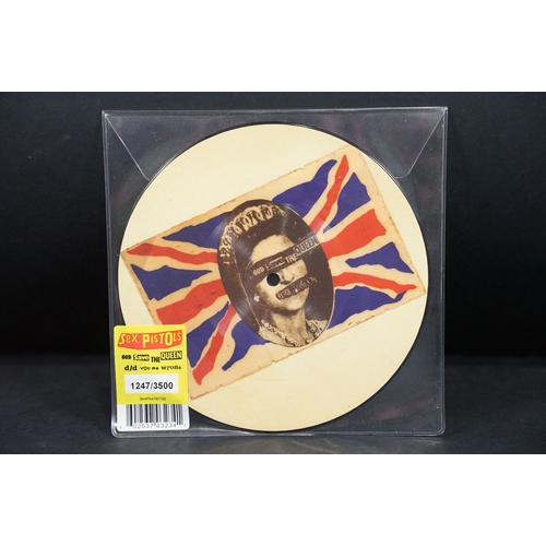 632 - Vinyl - Punk - Sex Pistols, 4 official UK 2012 limited edition numbered re-issue picture disc 7” sin... 