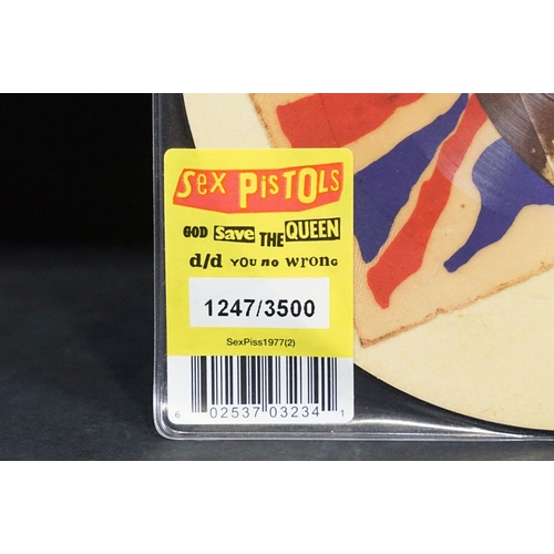 632 - Vinyl - Punk - Sex Pistols, 4 official UK 2012 limited edition numbered re-issue picture disc 7” sin... 