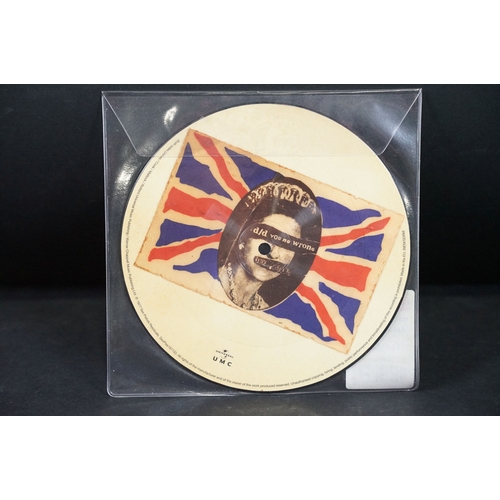 632 - Vinyl - Punk - Sex Pistols, 4 official UK 2012 limited edition numbered re-issue picture disc 7” sin... 
