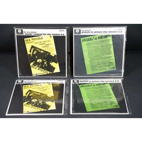 633 - Vinyl - Punk - Sex Pistols, 4 different coloured vinyl UK 2008 7” singles to include: Pistols In Pri... 
