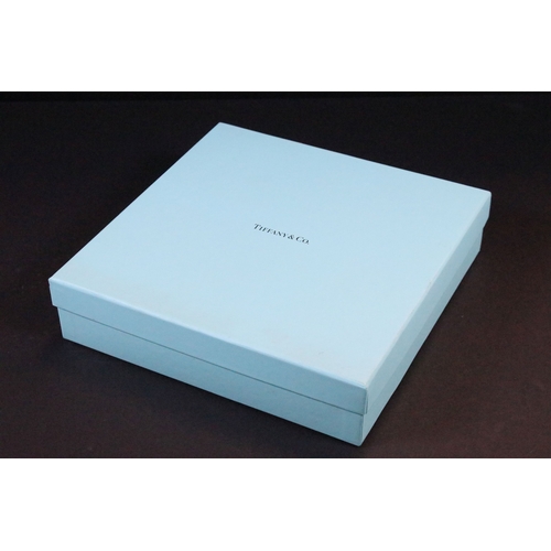 26 - Boxed Tiffany & Co Bamboo Weave octagonal crystal glass plate, with 'Tiffany & Co Made In Germany' m... 