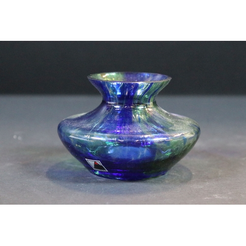 31 - Waterford crystal seahorse together with a small Czech Republic blue and green glass vase and a Paul... 