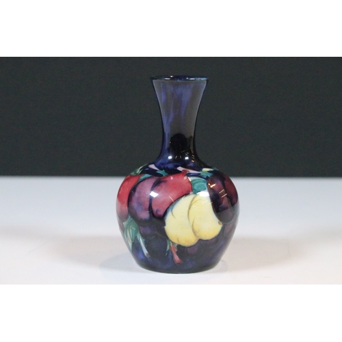 32 - Small Moorcroft 'Plum Wisteria' vase, stamped to base, H 9.5cm