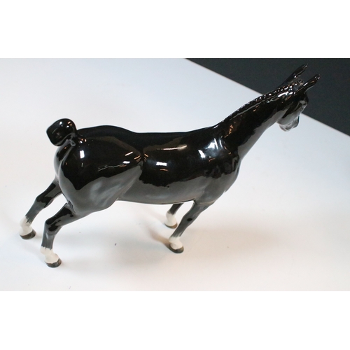 37 - Beswick Hackney horse and Dales pony 'Maisie' figurine in black gloss finish (2)