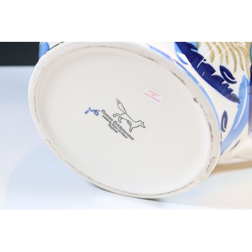 4 - An Emma Bridgewater 'Blue Feather Wreath' pattern six pint jug, 1st Quality, artist signed to base t... 