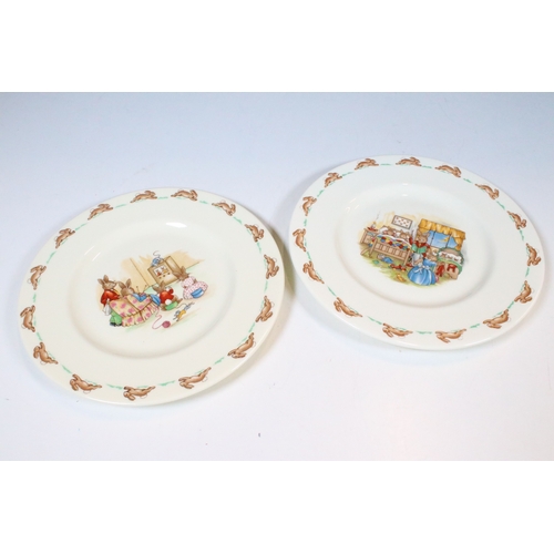 41 - Royal Doulton Bunnykins children's china to include two bowls, four plates, two cups and saucers and... 