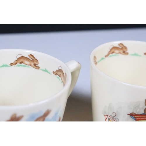41 - Royal Doulton Bunnykins children's china to include two bowls, four plates, two cups and saucers and... 