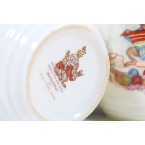 41 - Royal Doulton Bunnykins children's china to include two bowls, four plates, two cups and saucers and... 