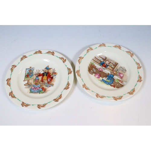 41 - Royal Doulton Bunnykins children's china to include two bowls, four plates, two cups and saucers and... 