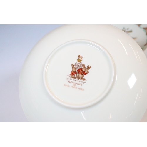 41 - Royal Doulton Bunnykins children's china to include two bowls, four plates, two cups and saucers and... 