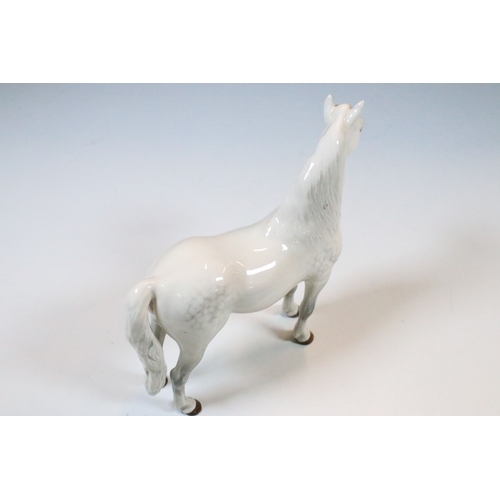 47 - Group of three white Beswick horses to include two foals and Welsh Mountain pony examples (3)