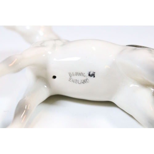 47 - Group of three white Beswick horses to include two foals and Welsh Mountain pony examples (3)