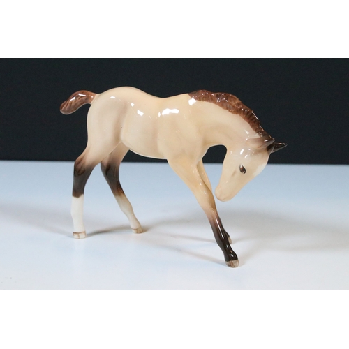 5 - Beswick gloss finish foal and mare figurines, marked to underside BCC 1997 (2)