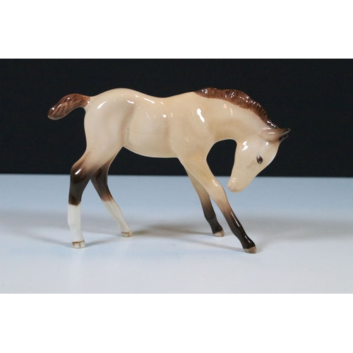 5 - Beswick gloss finish foal and mare figurines, marked to underside BCC 1997 (2)