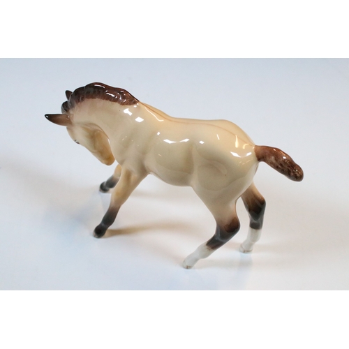 5 - Beswick gloss finish foal and mare figurines, marked to underside BCC 1997 (2)