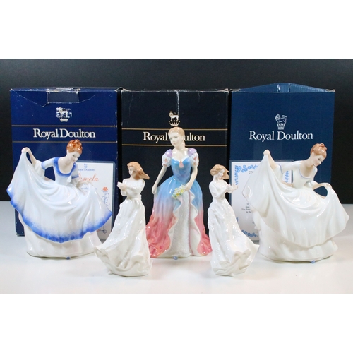 52 - Group of Royal Doulton figurines to include various 'Pamela' versions HN 3223, HN 3756 and HN 2479, ... 