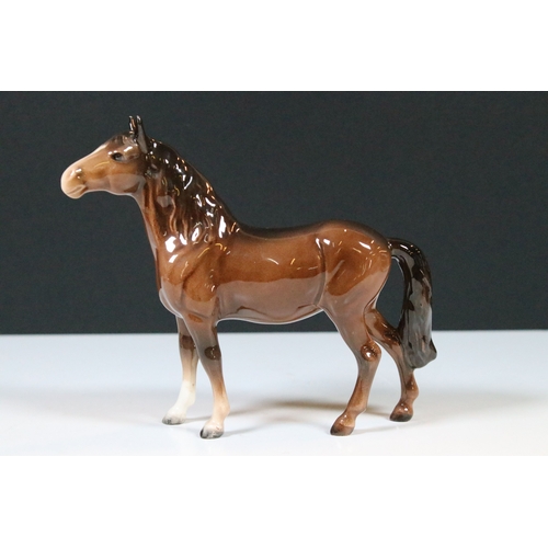 57 - Group of three Beswick horse figurines to include a Palamino example together with decorative Beswic... 