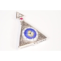 Silver plated triangular watch style vesta case