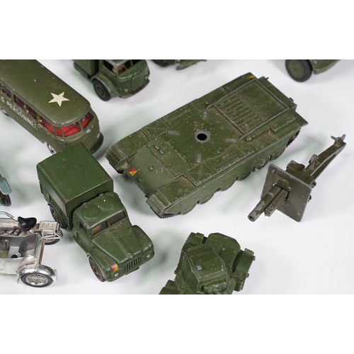 1537 - Around 20 mid 20th C play worn military diecast models to include Corgi and Dinky featuring 2 x Corg... 