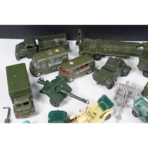 1537 - Around 20 mid 20th C play worn military diecast models to include Corgi and Dinky featuring 2 x Corg... 