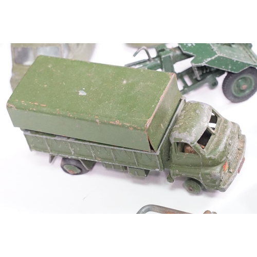 1537 - Around 20 mid 20th C play worn military diecast models to include Corgi and Dinky featuring 2 x Corg... 
