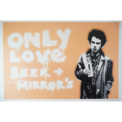19 - Memorabilia - 6 Punk prints / Art prints by Chris Boyle to include: Sid Vicious Only Love Beer + Mir... 