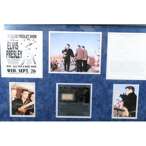 26 - Memorabilia - Framed and glazed Elvis Presley ltd edition display containing an original ticket stub... 