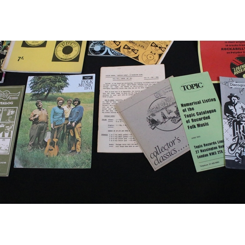 29 - Memorabilia - Various record company catalogues including Topic, Island, Argo, Arhoolie, Sun, Ska To... 