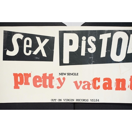 3 - Memorabilia - Sex Pistols original UK 1977 promo shop banner poster for the single “Pretty Vacant” i... 