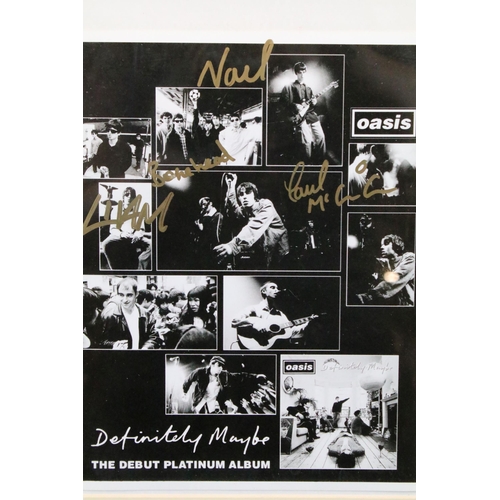 39 - Memorabilia / Autgraphs - Signed Oasis Definitely Maybe montage signed to in gold pen by Liam Gallag... 