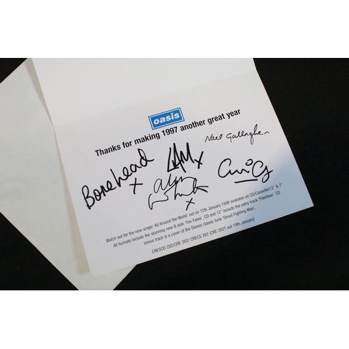 39 - Memorabilia / Autgraphs - Signed Oasis Definitely Maybe montage signed to in gold pen by Liam Gallag... 